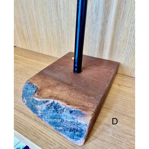 “D” Custom Steel & Wood Retail Display Stand – Adjustable Height Live Edge Base - Picture 3 of 6